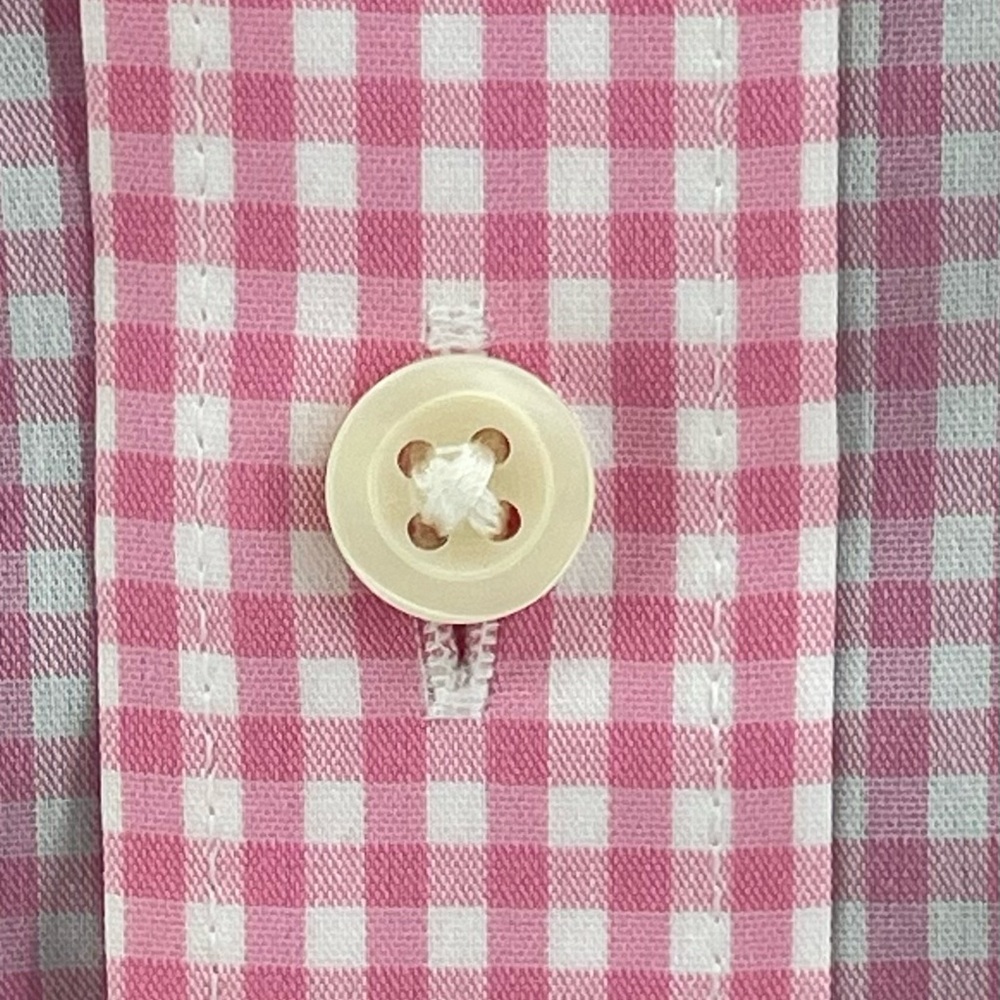 J Crew Pink & White Gingham Slim Performance‎ L/S Dress Shirt AS989 Men’s XL NWT - Picture 6 of 10